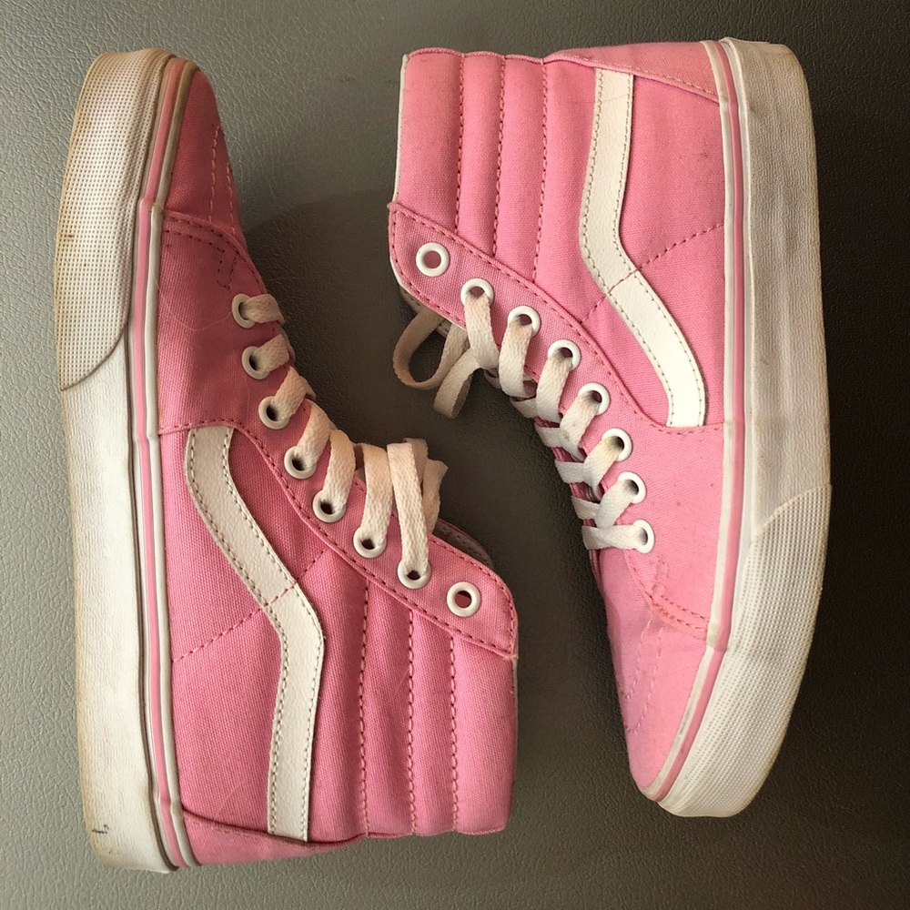 Baby Pink & White Vans Sk8-Hi